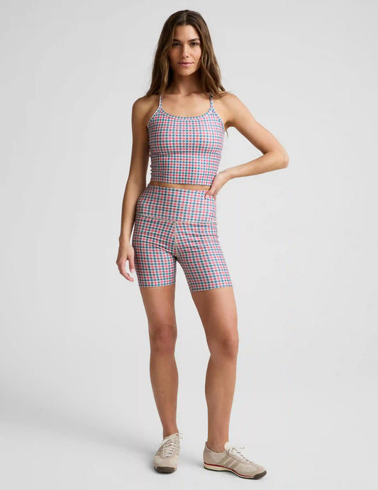 Sunwashed Gingham SoftMark Keep Pace Biker Short