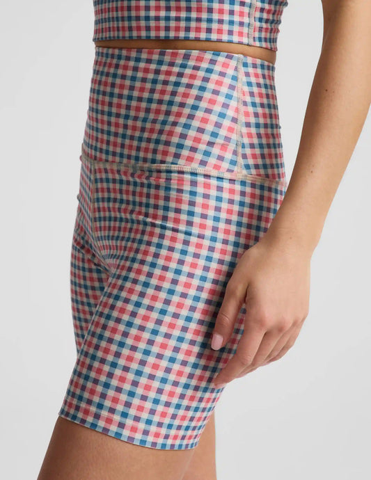 Sunwashed Gingham SoftMark Keep Pace Biker Short