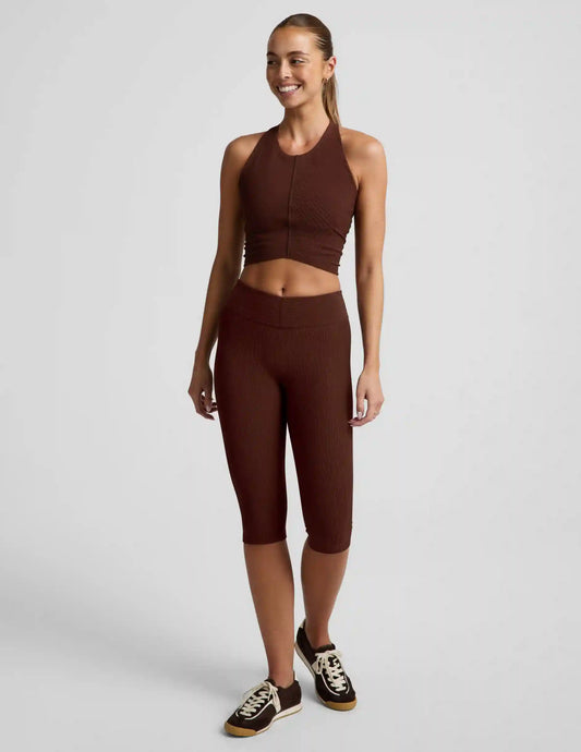 Impulse Ribbed V-Waist Pedal Pusher Legging
