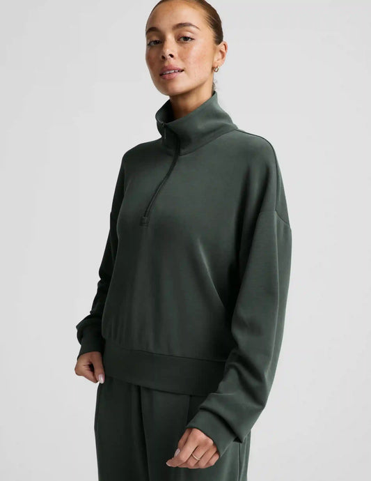 Luxe Sandwash Half Zip Pullover