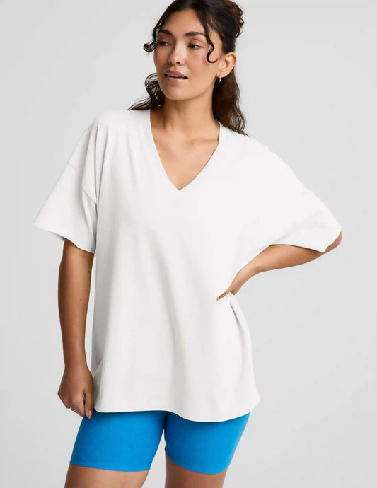 SoftKnit Better Than Ever Oversized V-Neck Cotton Tee