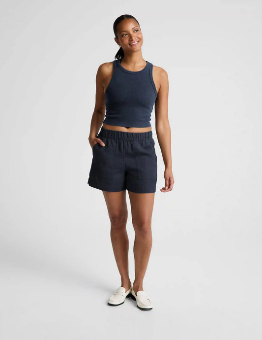 On Repeat Rib High Neck Cropped Tank
