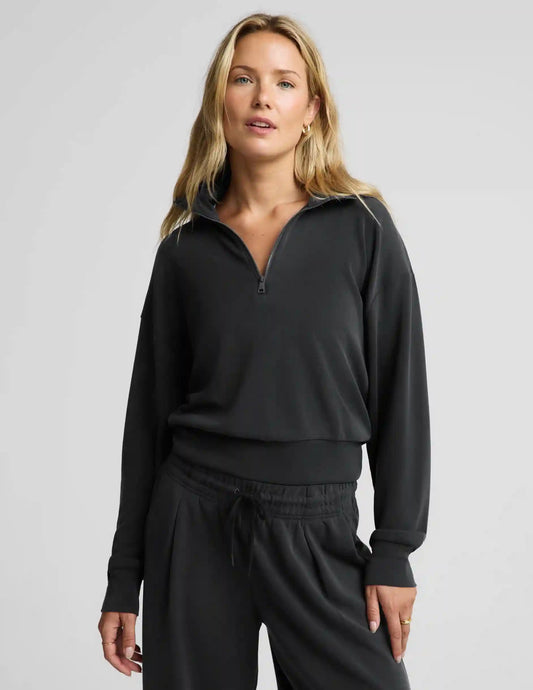 Luxe Sandwash Half Zip Pullover
